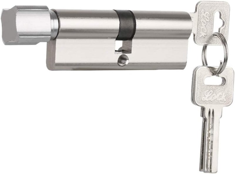XUYUH Door Cylinder Lock Security Interior Lock Anti-Theft Entrance Metal Door Lock with 3 Keys Home Door Accessories, 70x29mm, Silver - Image 3